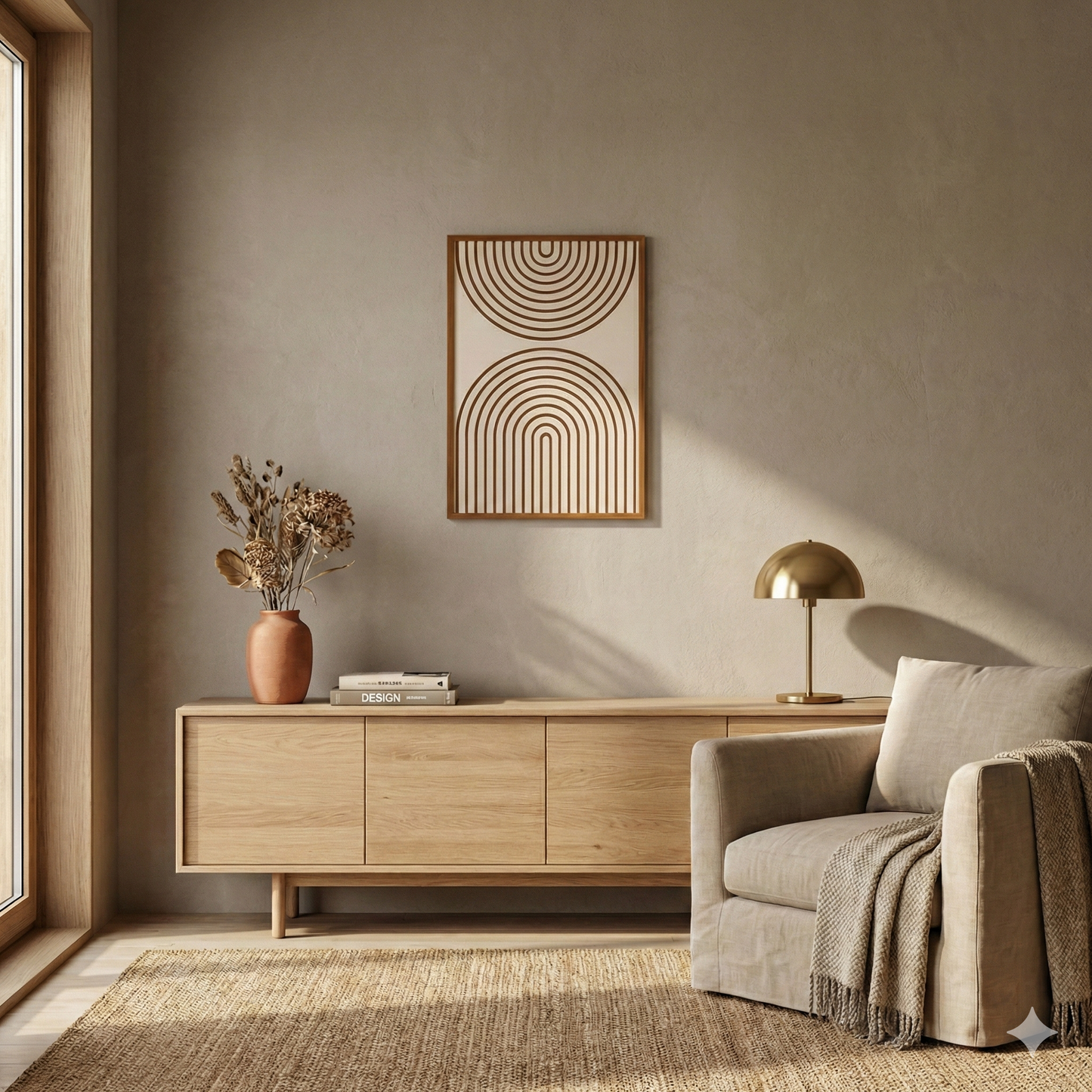 Tableau Arches Minimalistes – Lignes Graphiques Beige & Noir
