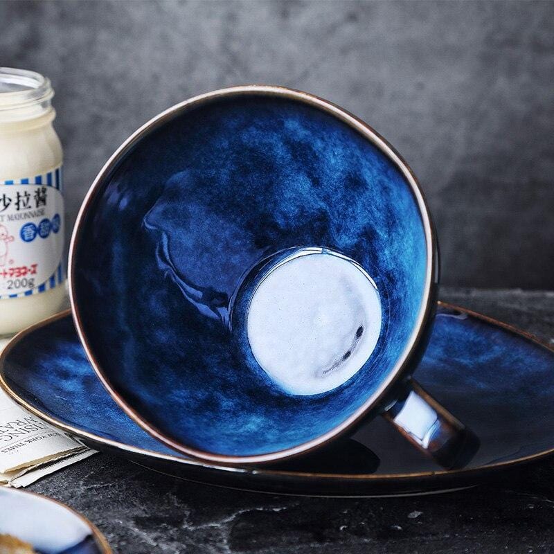 Tasse à soupe bleu profond Ocean Waves
