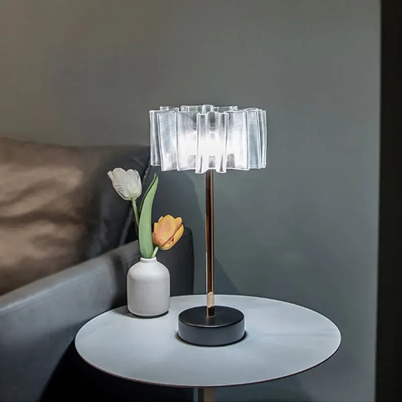 Lampe de chevet design en cristal rechargeable