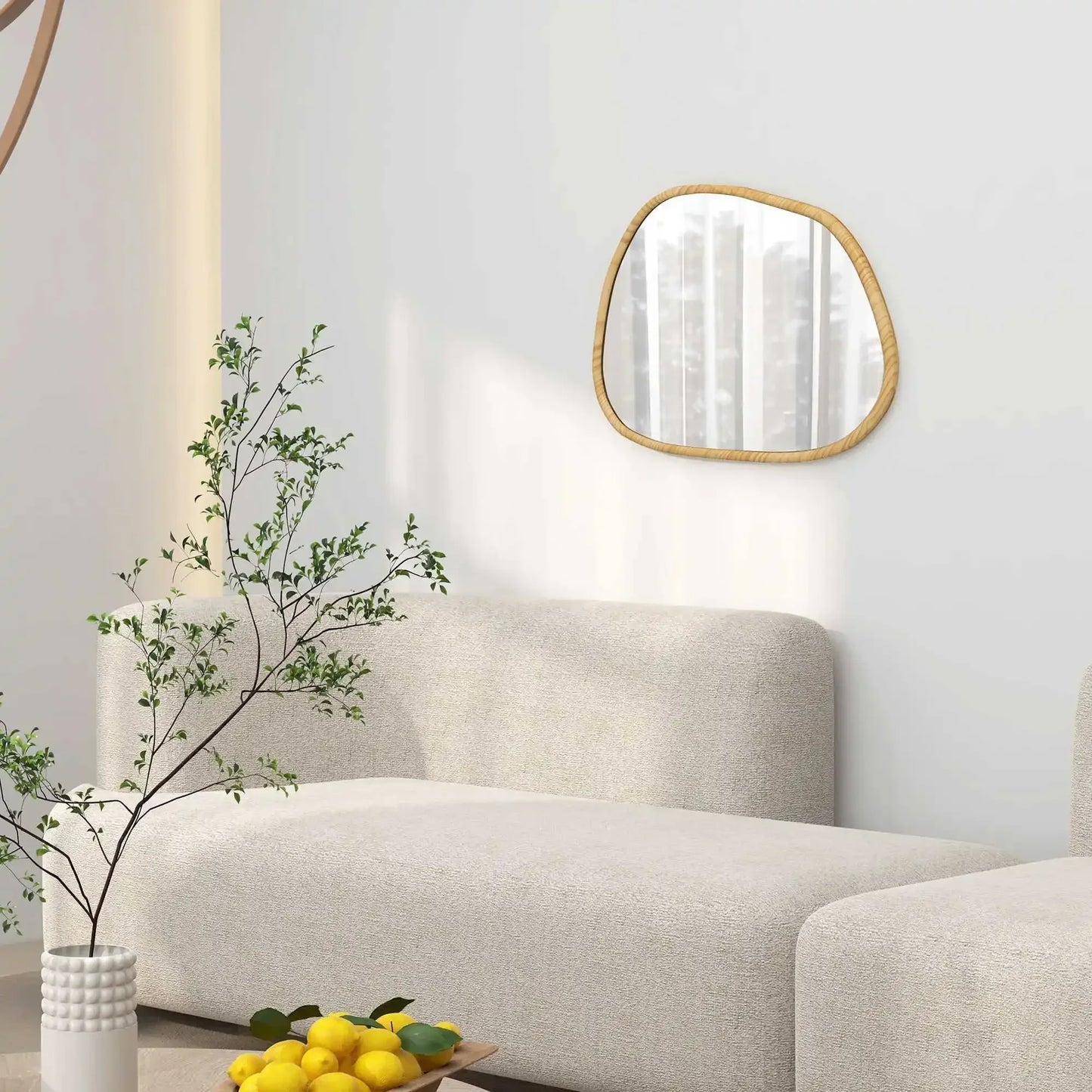 Miroir organique asymétrique en bois – Loria