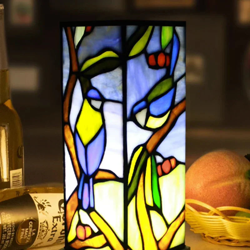 lampe de chevet tiffany Vitraux carré
