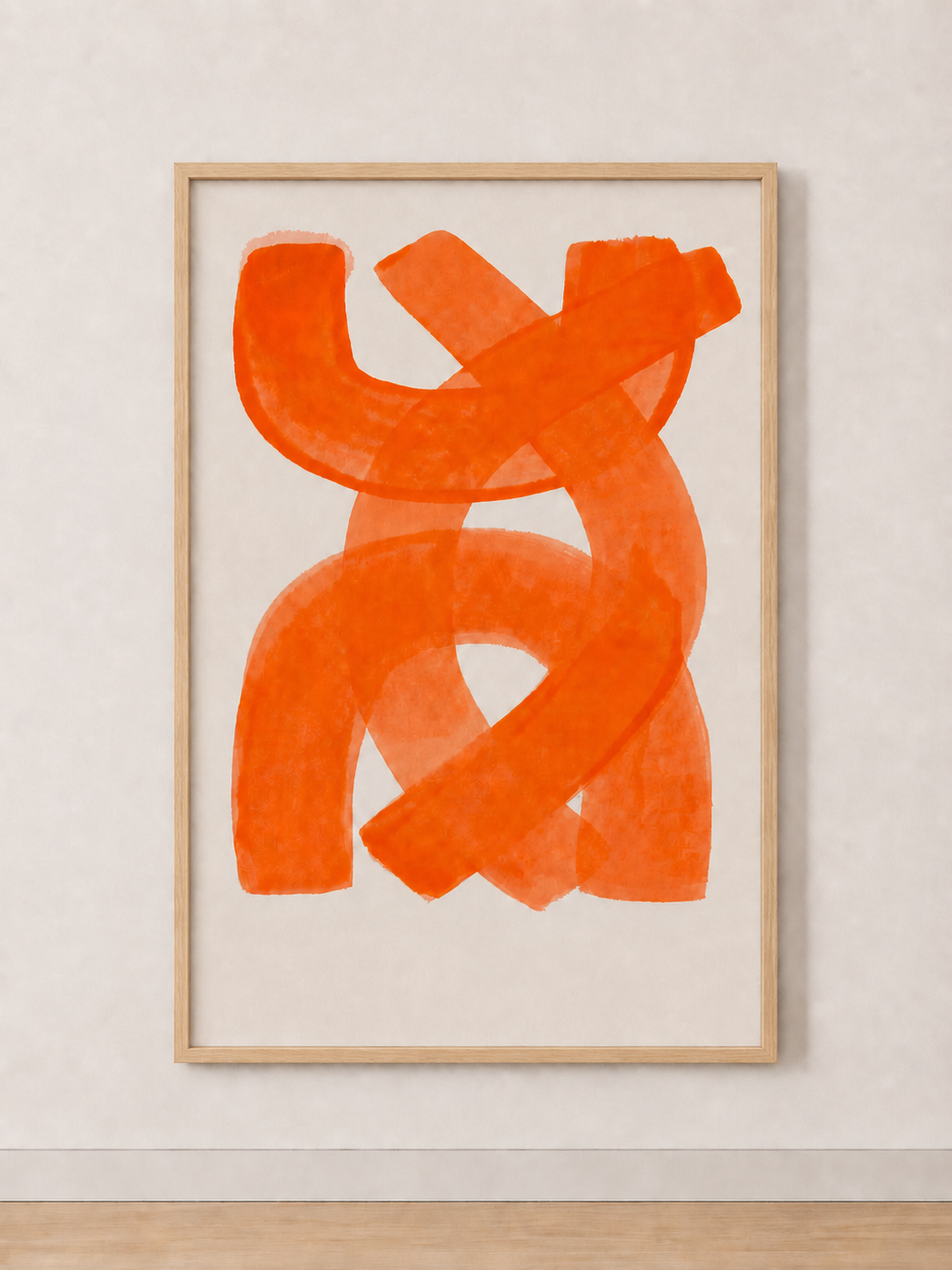 Tableau Abstrait Orange Vif – Énergie Graphique et Contemporaine