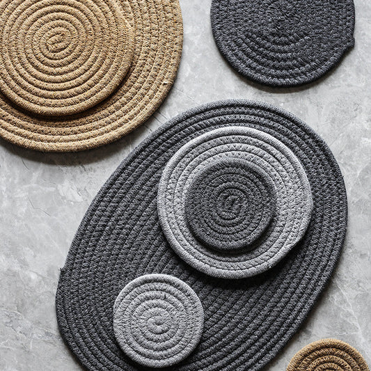 Sets de table, maniques, dessous de verre, tapis isolants en coton de couleur pure
