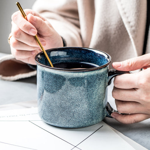 Tasse en céramique vintage bleue Sydney de style européen