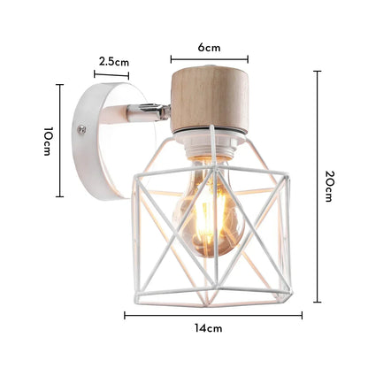 Lampe de chevet Murale Industrielle Cage