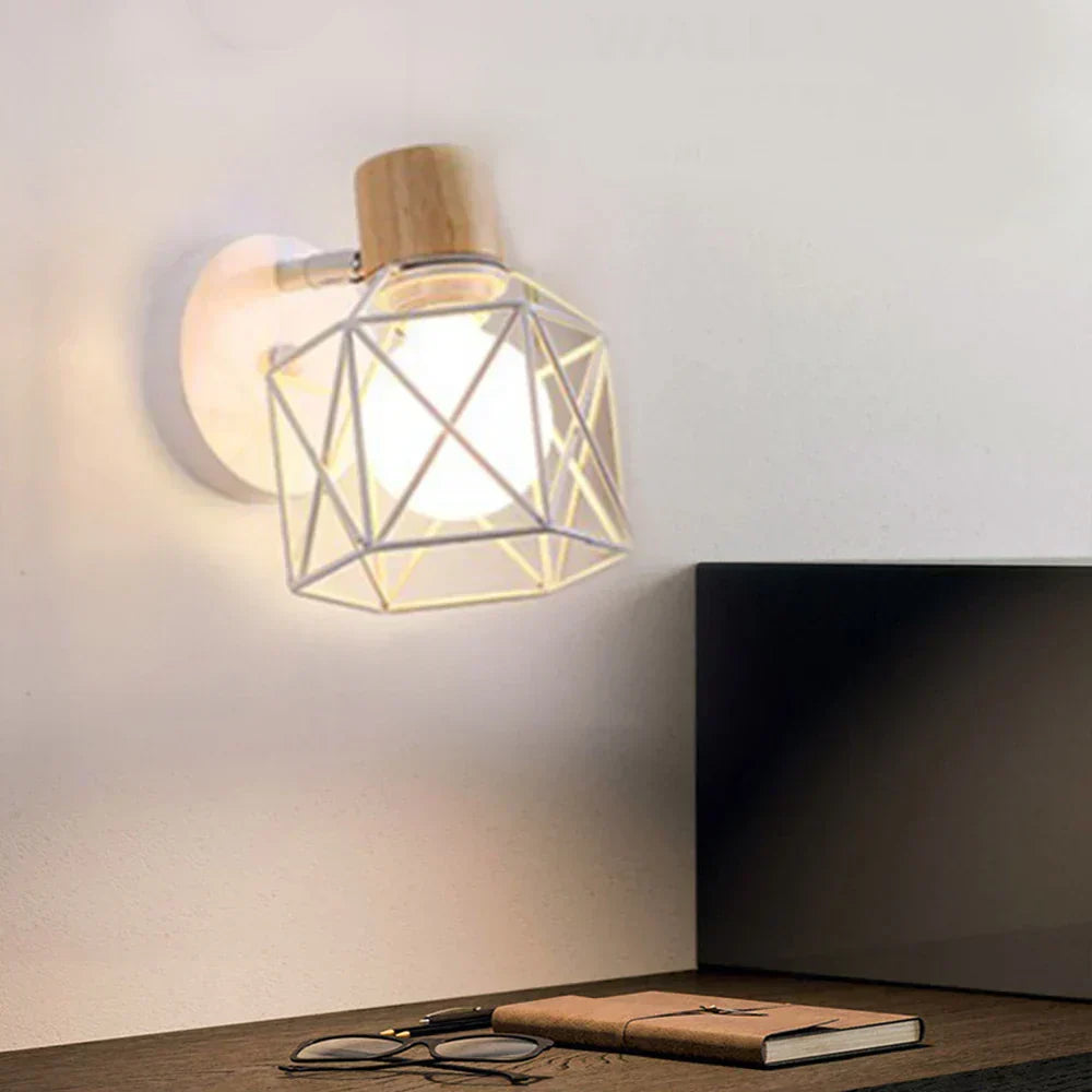 Lampe de chevet Murale Industrielle Cage