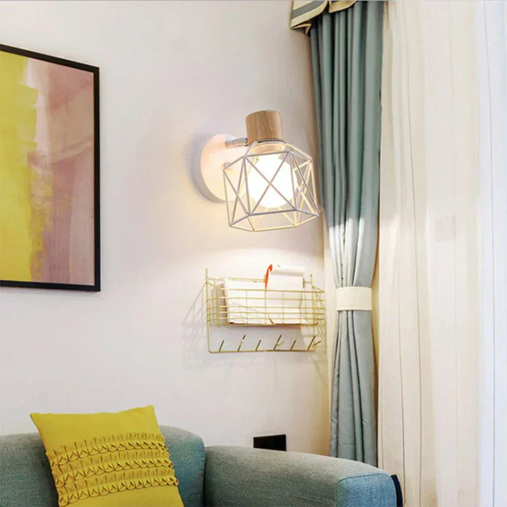 Lampe de chevet Murale Industrielle Cage