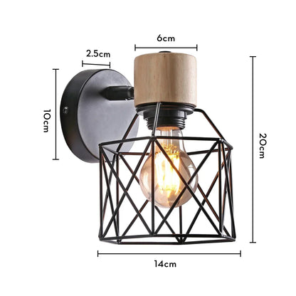 Lampe de chevet Murale Industrielle Cage