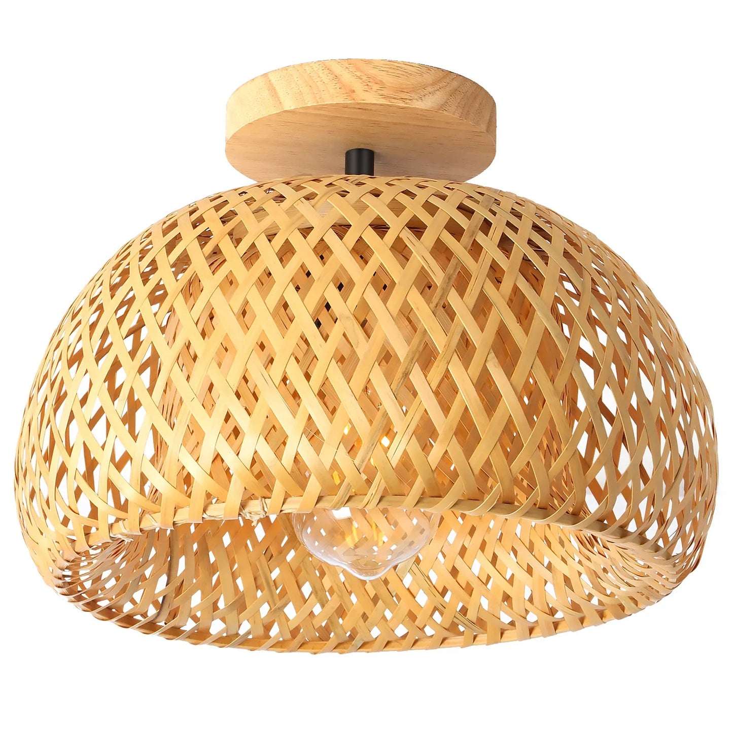 Plafonnier Circulaire en Rotin Naturel – Natora