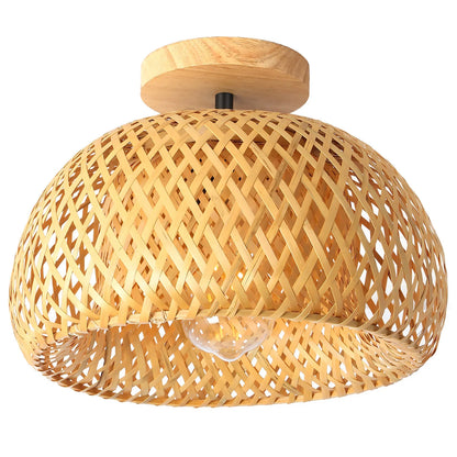 Plafonnier Circulaire en Rotin Naturel – Natora
