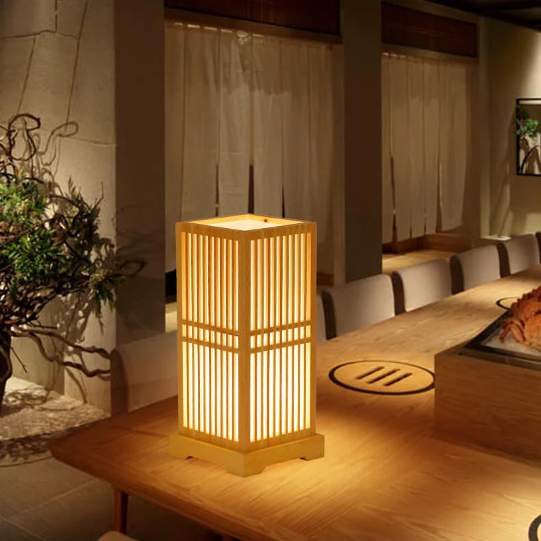 Lampe de chevet Japonaise Tatami Bambou & Bois