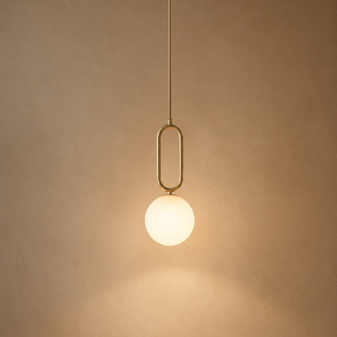 Glass Ball Brass Pendant Light - Minimalist Hanging Lamp