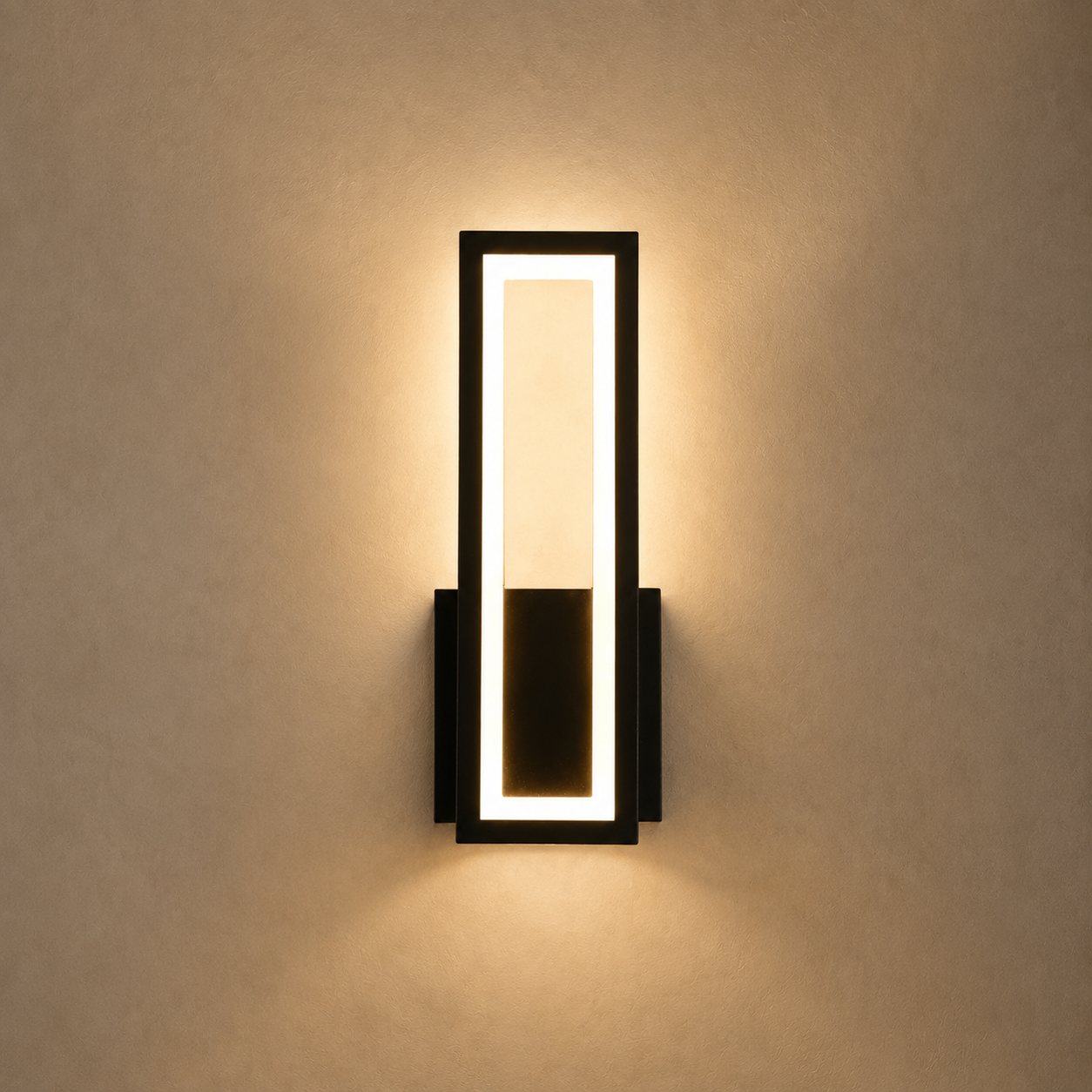 Applique murale LED rectangulaire noire – Linéil