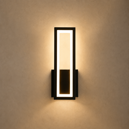 Applique murale LED rectangulaire noire – Linéil