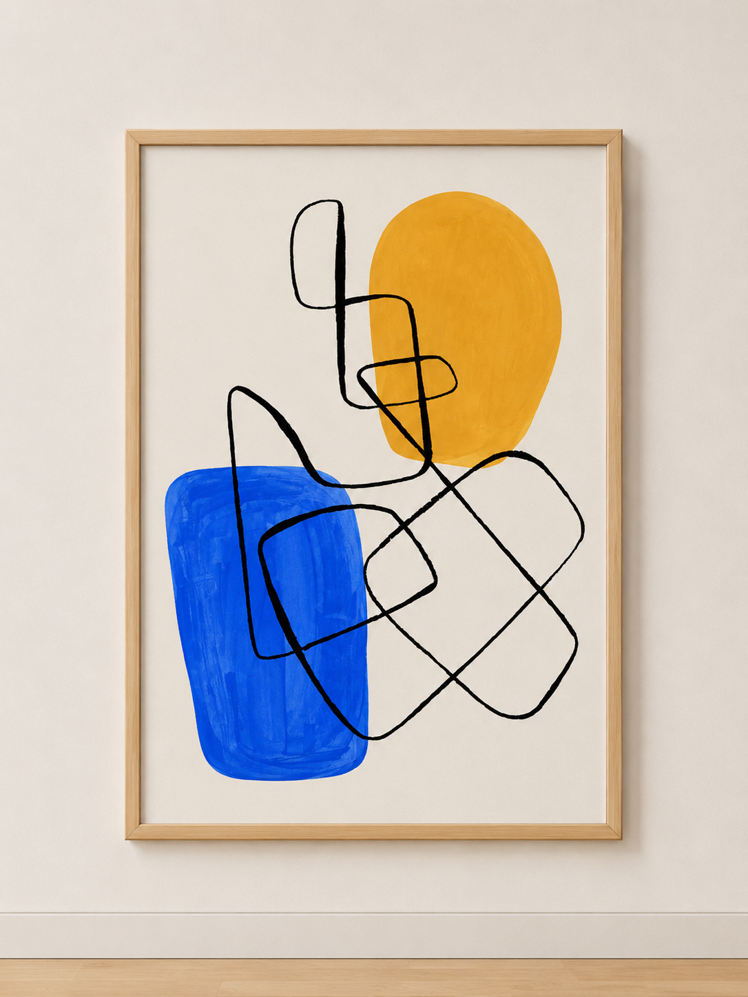 Gold Beige Abstract Art Painting - Modern Canvas Print