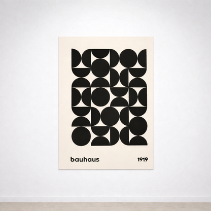 Tableau Bauhaus Monochrome 1919 – Géométrie Noire