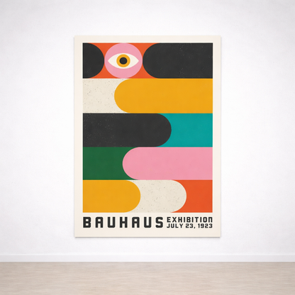 Tableau Bauhaus multicolore – style vintage design