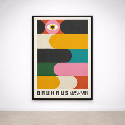 Tableau Bauhaus multicolore – style vintage design