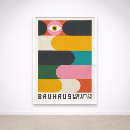 Tableau Bauhaus multicolore – style vintage design