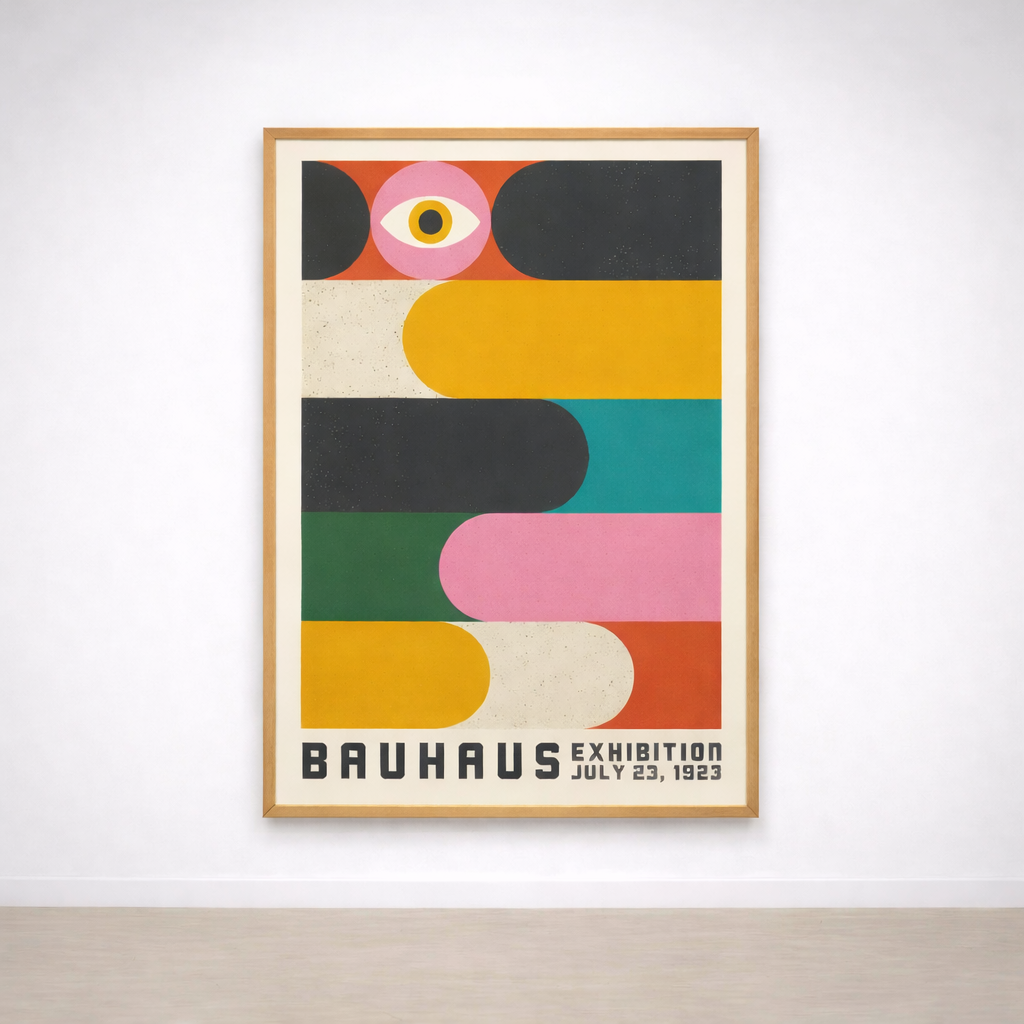 Tableau Bauhaus multicolore – style vintage design