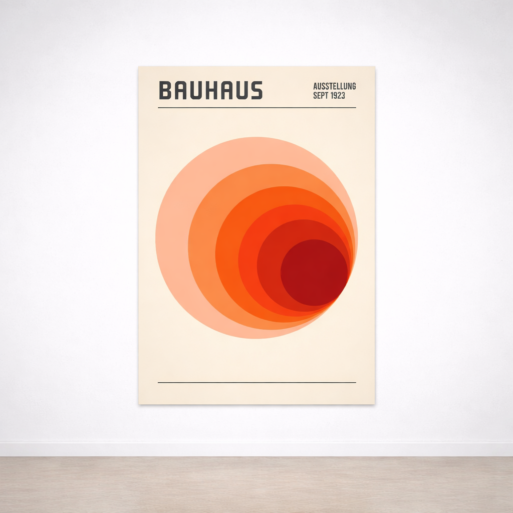 Tableau Bauhaus Halo Terracotta – Dégradé Circulaire Vintage