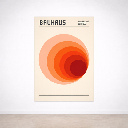 Tableau Bauhaus Halo Terracotta – Dégradé Circulaire Vintage
