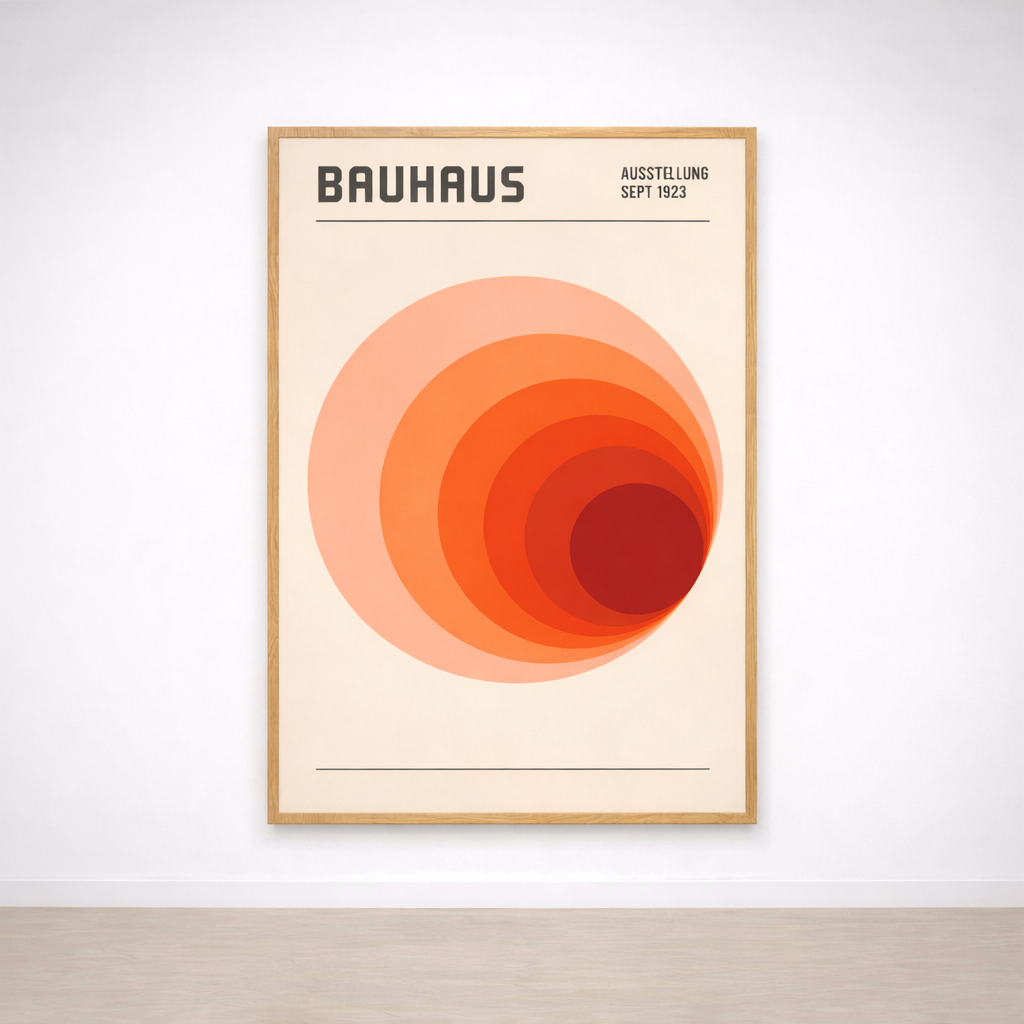 Tableau Bauhaus Halo Terracotta – Dégradé Circulaire Vintage