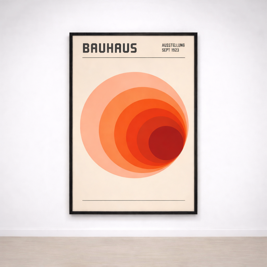 Tableau Bauhaus Halo Terracotta – Dégradé Circulaire Vintage