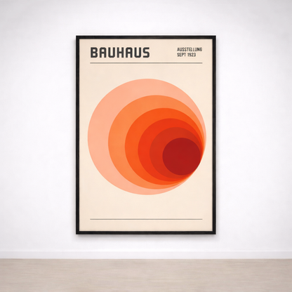 Tableau Bauhaus Halo Terracotta – Dégradé Circulaire Vintage