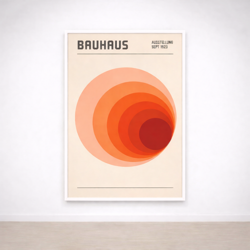 Tableau Bauhaus Halo Terracotta – Dégradé Circulaire Vintage
