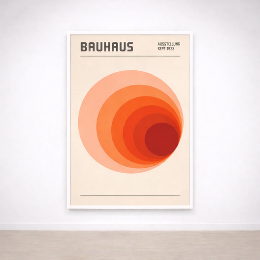 Tableau Bauhaus Halo Terracotta – Dégradé Circulaire Vintage
