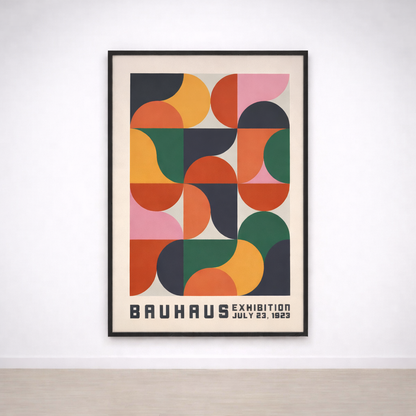 Tableau Bauhaus multicolore – vintage design
