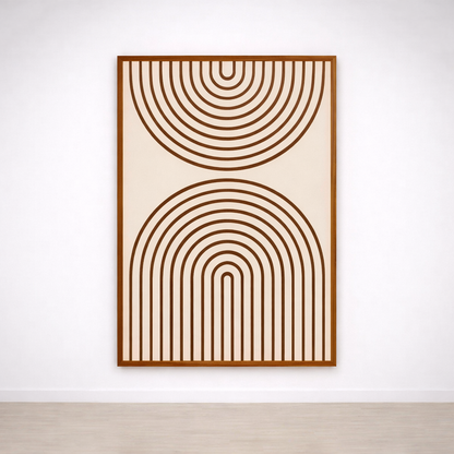 Tableau Arches Minimalistes – Lignes Graphiques Beige & Noir