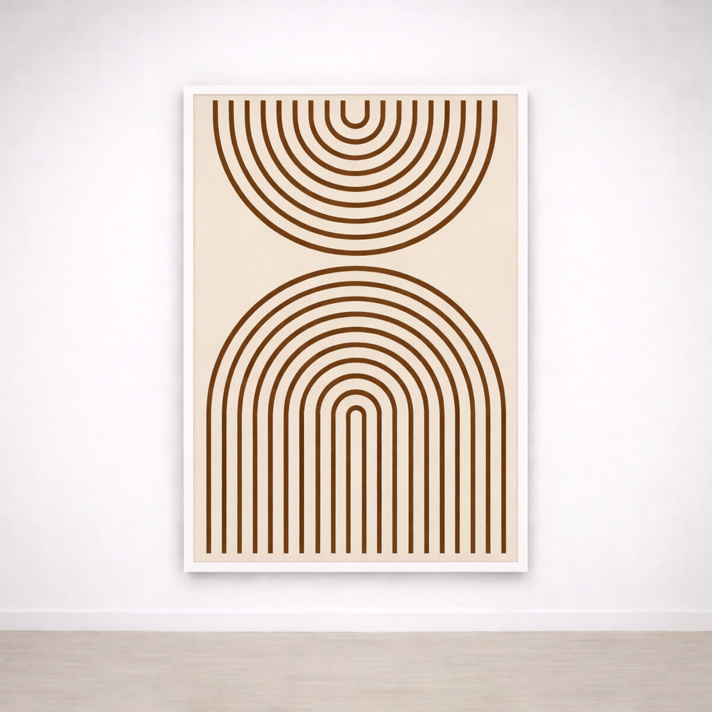 Tableau Arches Minimalistes – Lignes Graphiques Beige & Noir