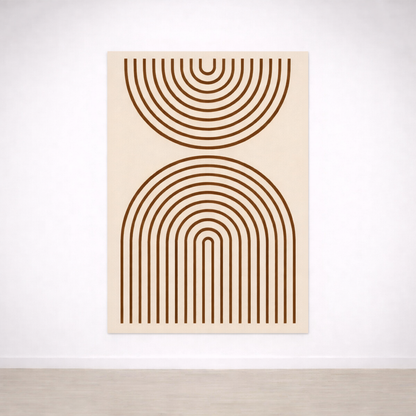 Tableau Arches Minimalistes – Lignes Graphiques Beige & Noir