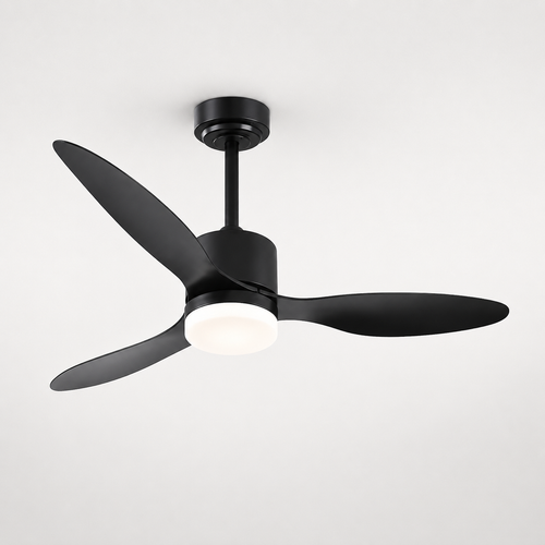 White LED Ceiling Fan - Modern Reversible Fan with Light