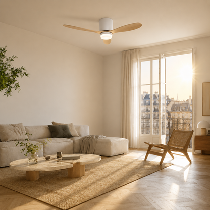 Silent LED Ceiling Fan - Reversible Modern Fan with Remote