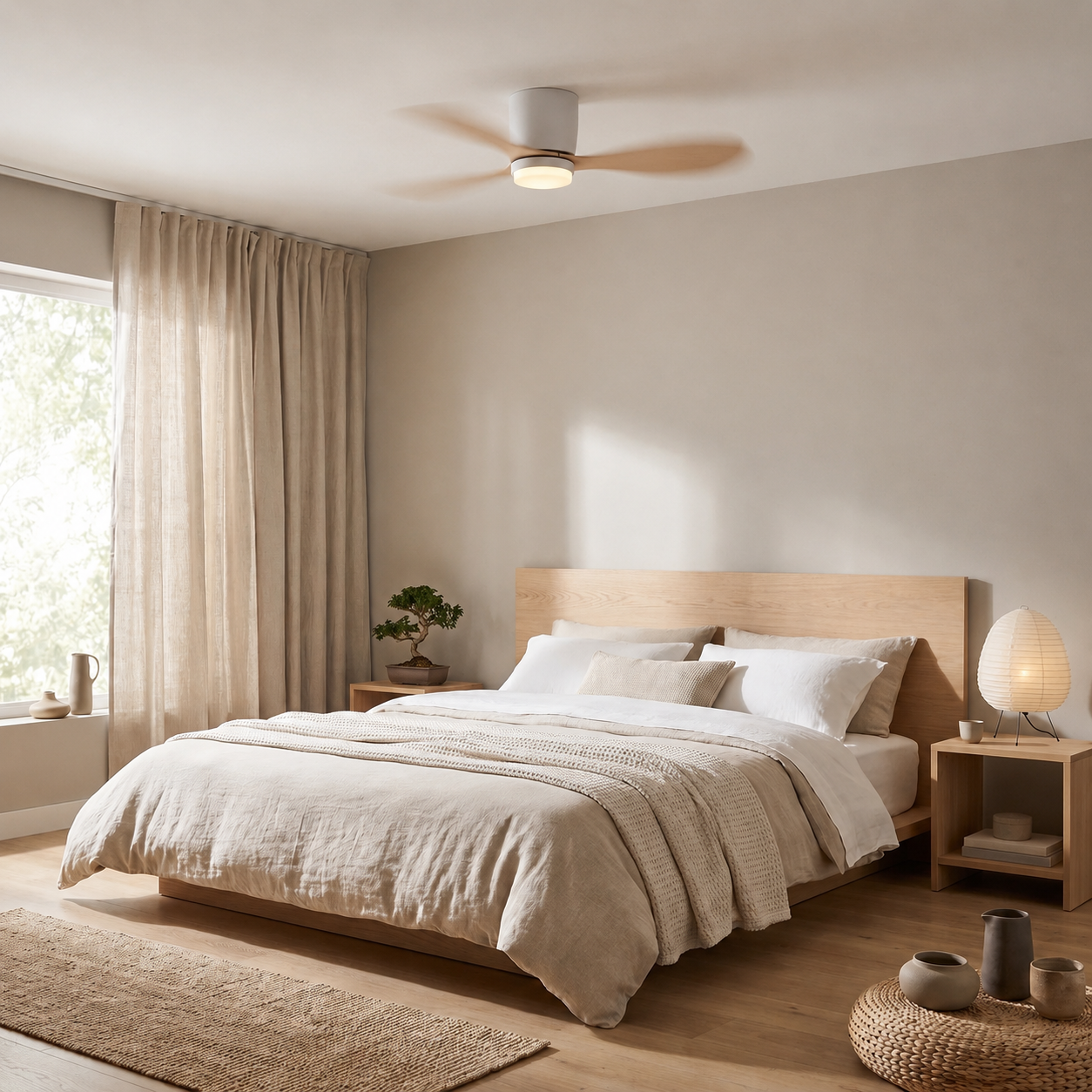 Silent LED Ceiling Fan - Reversible Modern Fan with Remote