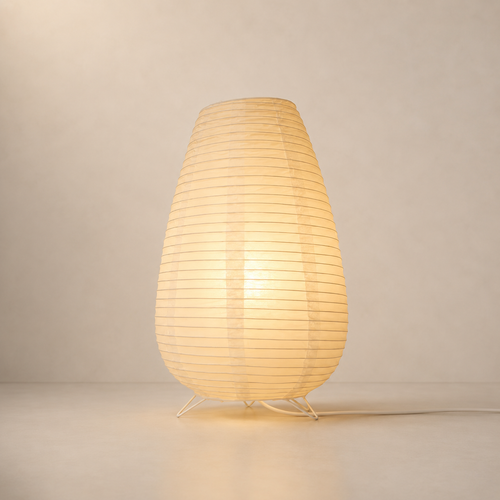 Paper Lantern Table Lamp Japandi - Minimalist Bedside Light