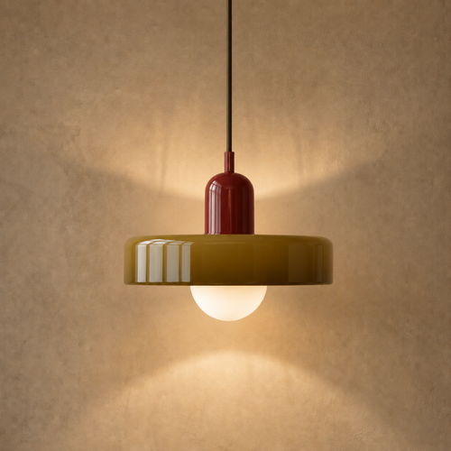 Bauhaus Glass Pendant Light - Colorful Retro Hanging Lamp