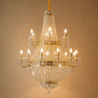 Classic Crystal Chandelier Gold - Elegant Traditional Pendant