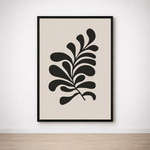 Tableau Feuille Graphique Noire – Esprit Naturel et Contemporain