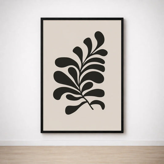 Tableau Feuille Graphique Noire – Esprit Naturel et Contemporain
