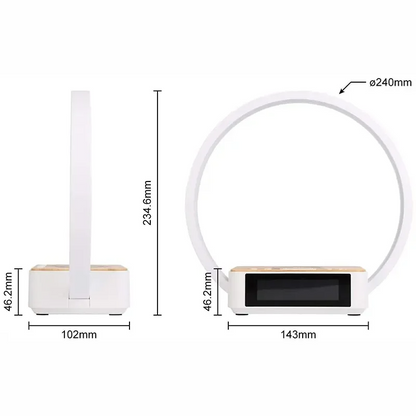 Lampe de chevet tactile style bois naturel