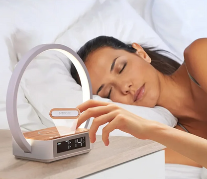 Lampe de chevet tactile style bois naturel