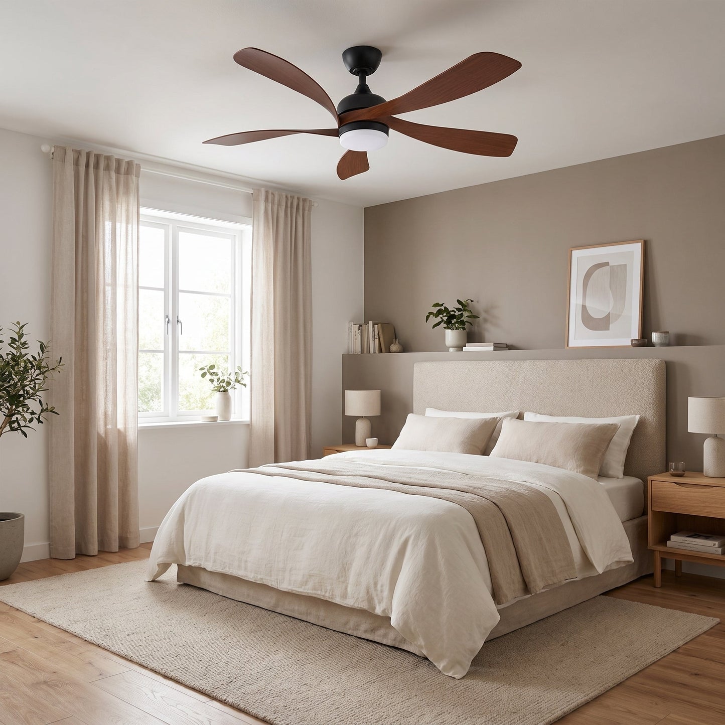 Designer LED Ceiling Fan - 5 Blade Modern Fan with Light