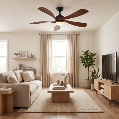 Designer LED Ceiling Fan - 5 Blade Modern Fan with Light