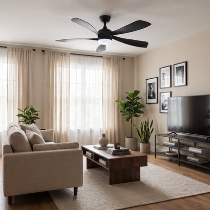 Designer LED Ceiling Fan - 5 Blade Modern Fan with Light