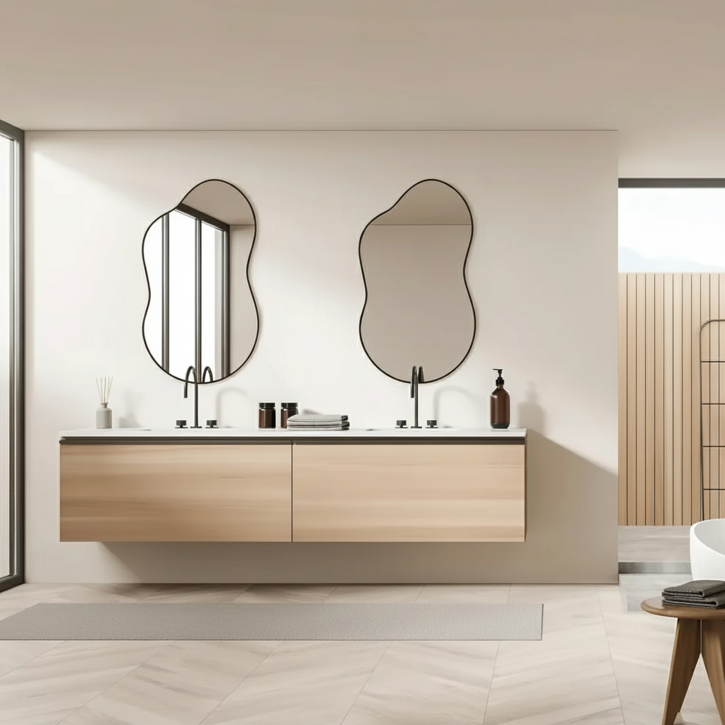 Miroir organique asymétrique en métal – Aurelia