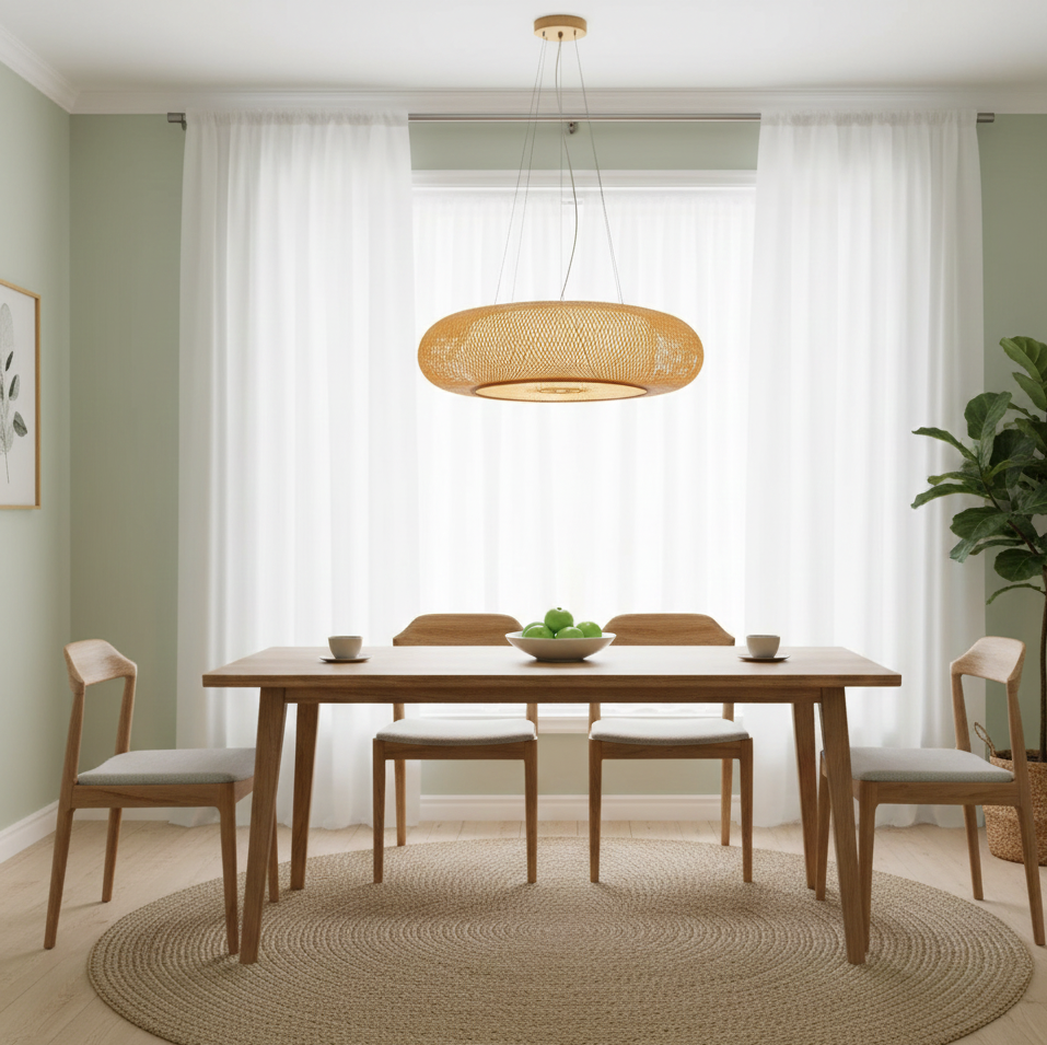 Lustre en Bambou Tressé – Solmora